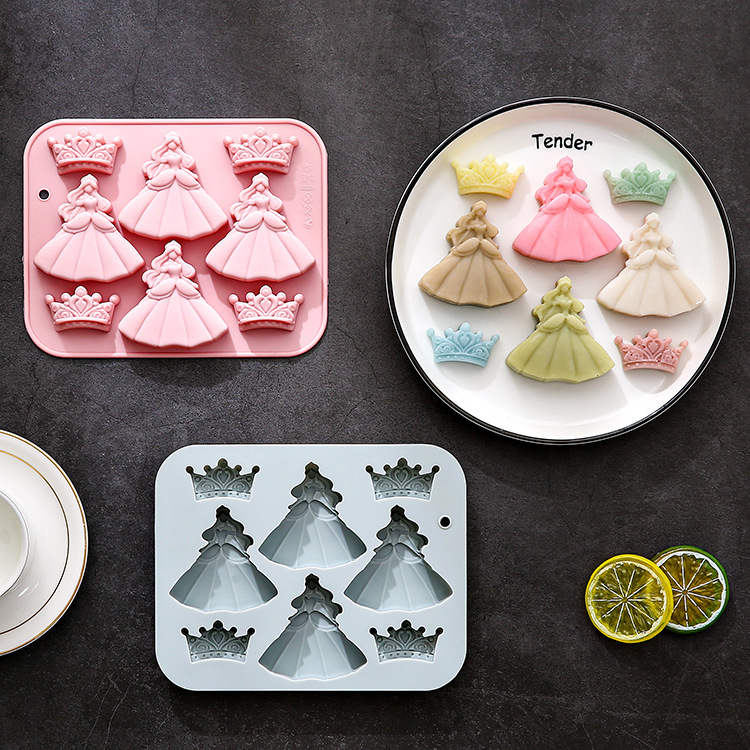 8-hole 3d Princess Dress Crown - Bunny Cake Mold recension och pris