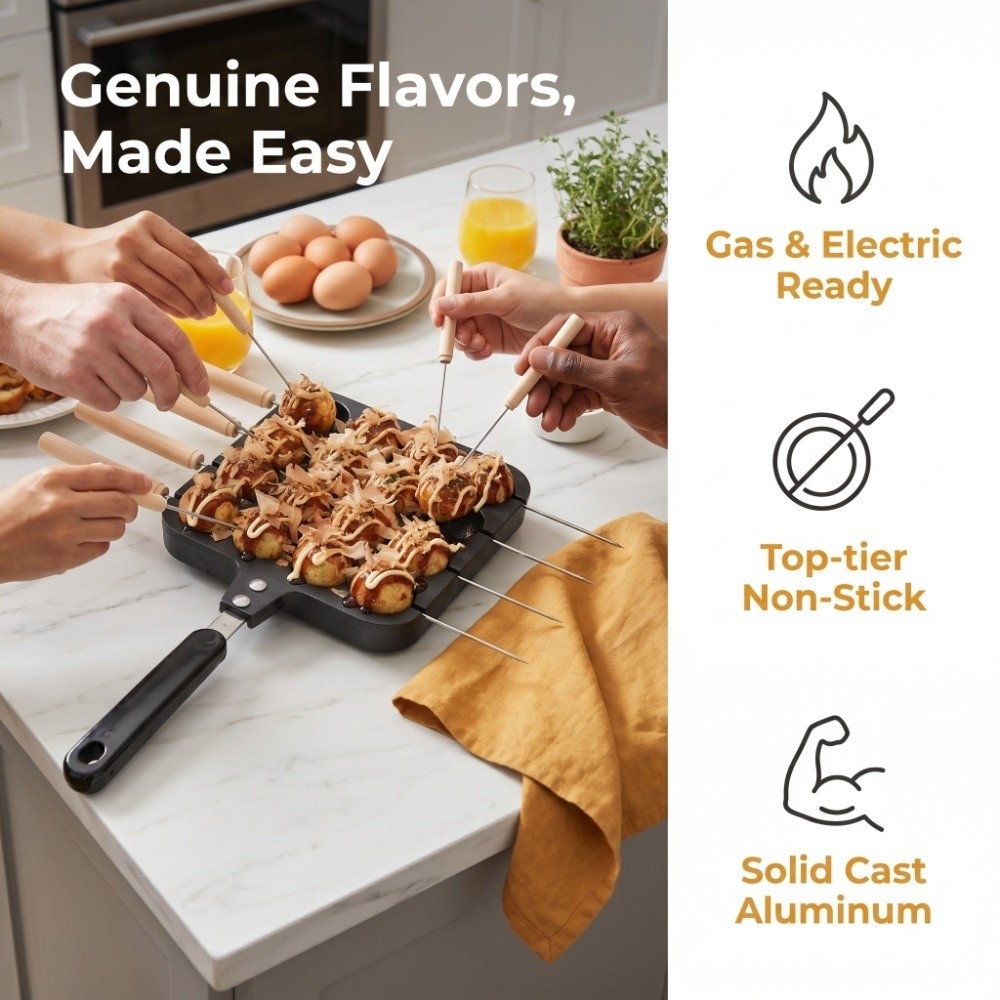Cast Aluminum Takoyaki Grill P - Takoyaki Grill Plate recension och pris